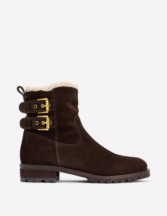 Buckle Ankle Boots Bitter Chocolate
