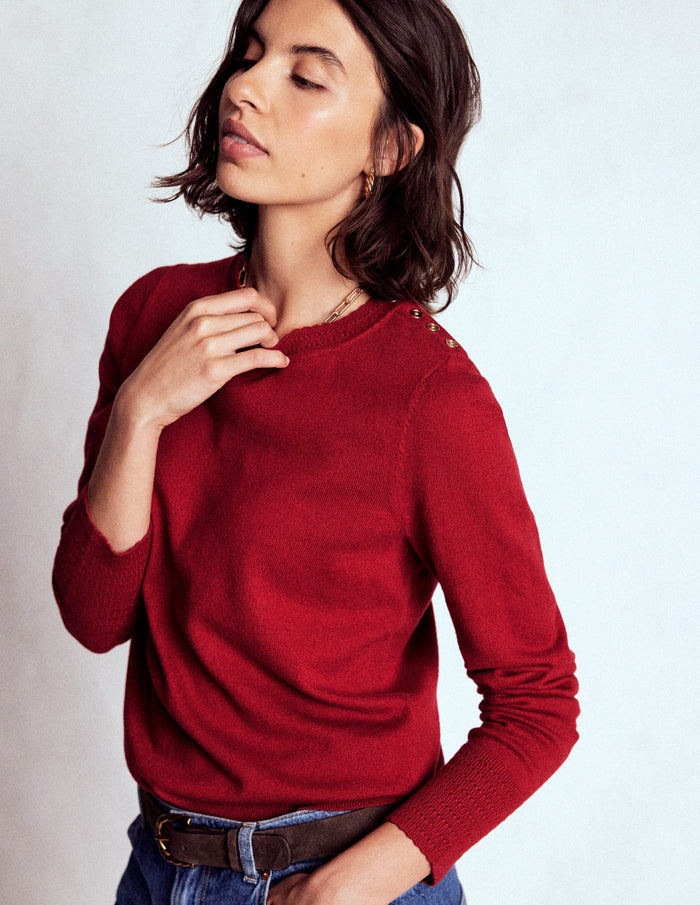 Briony Stitch Sweater Red Liquorice
