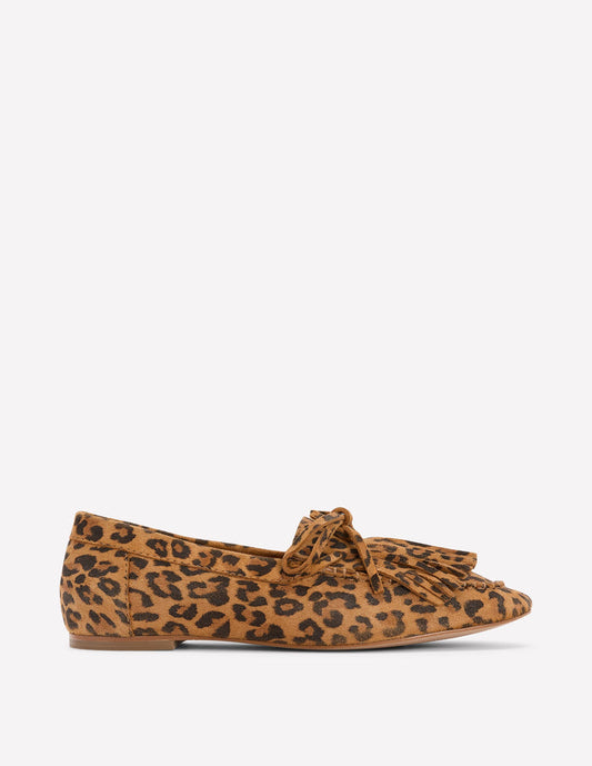 Soft Tassel Deck Shoes Leopard