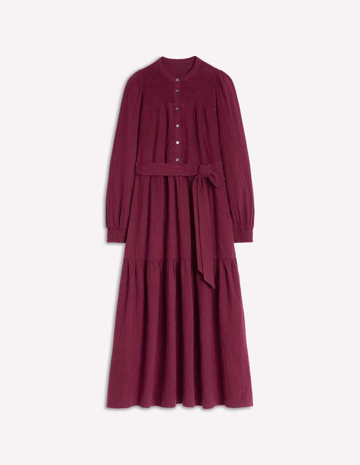 Cecily Double Cloth Midi Dress Deep Wisteria