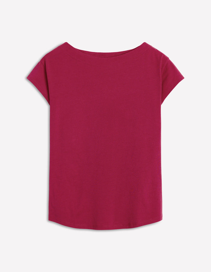 Supersoft Boat Neck T-Shirt Burgundy Red