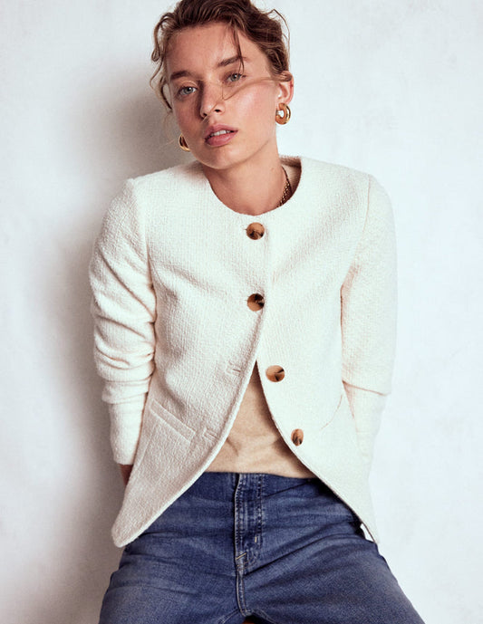Hampstead Textured Blazer Cream Texture