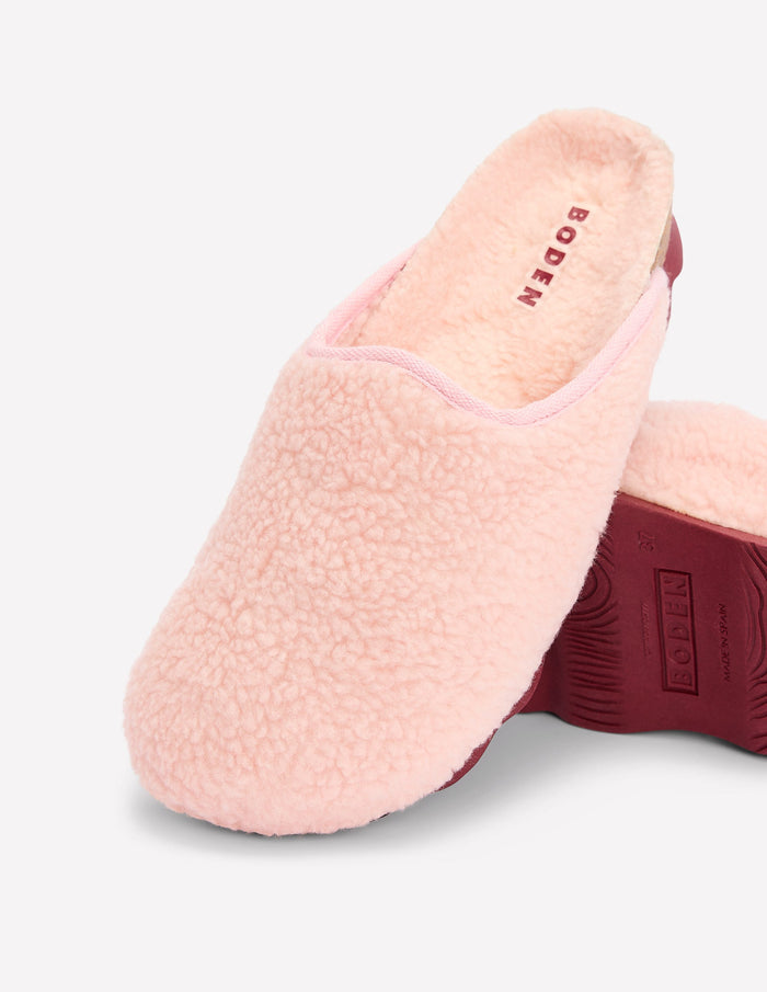 Contrast Sole Mule Slippers Pink