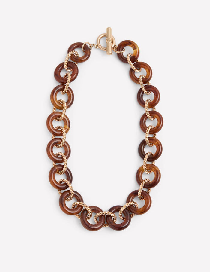 Chunky Resin Chain Necklace Brown