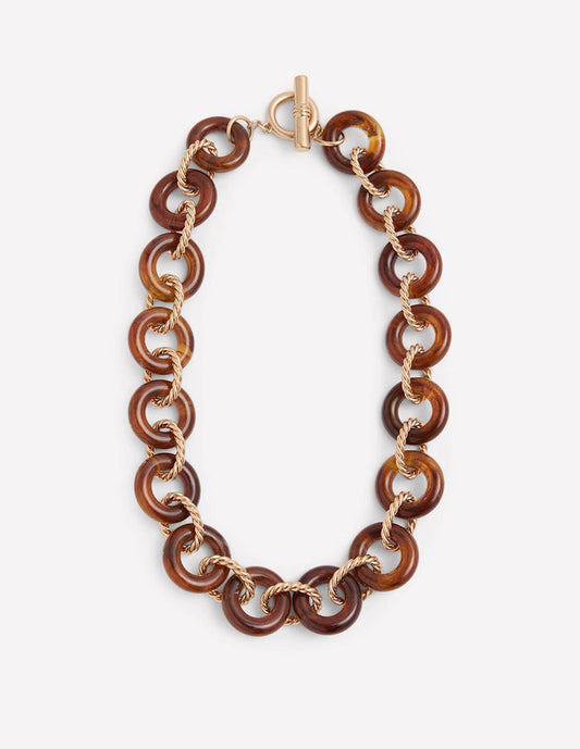 Chunky Resin Chain Necklace Brown