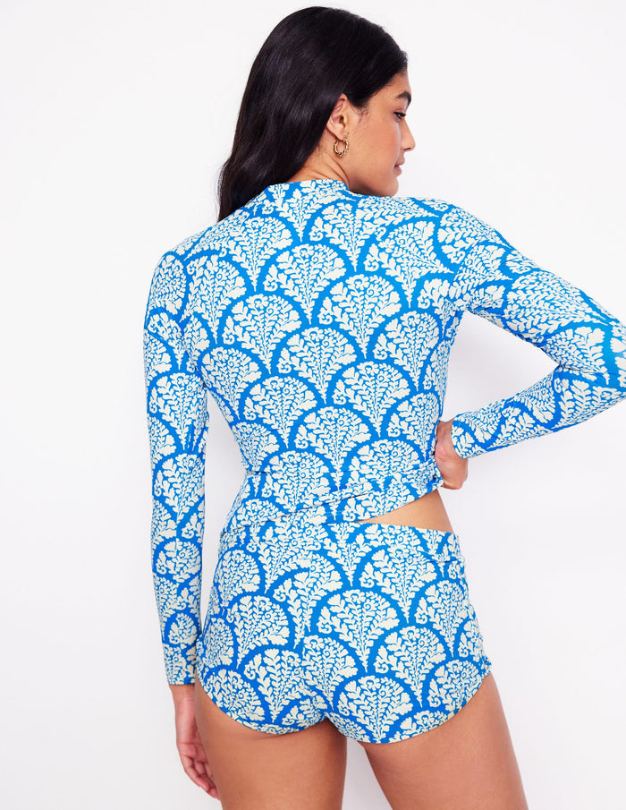 Sun Safe Raglan Rash Vest Bright Blue, Blossomy