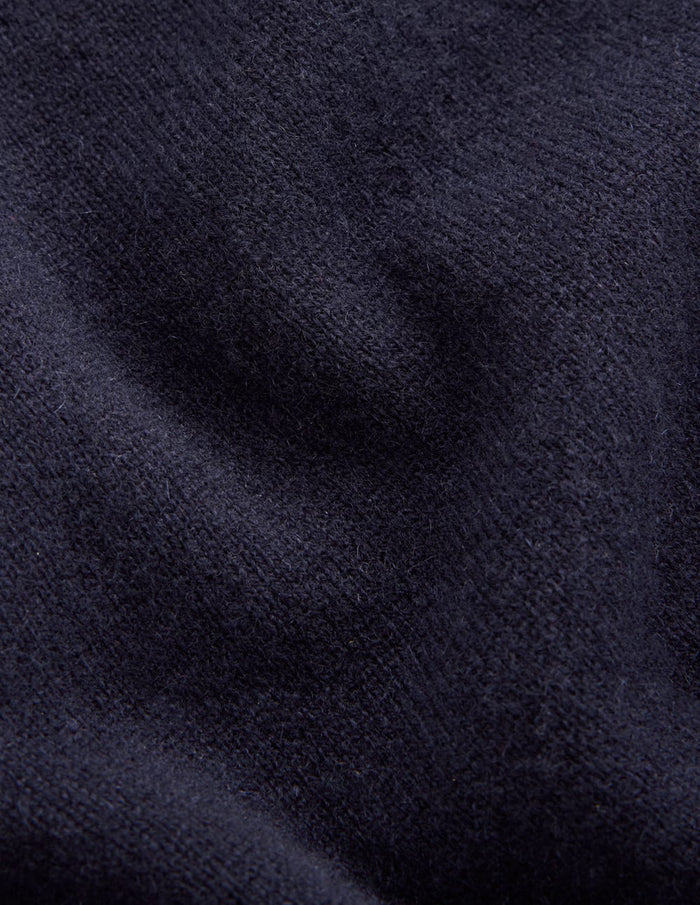 Eva Cashmere Roll Neck Sweater Navy
