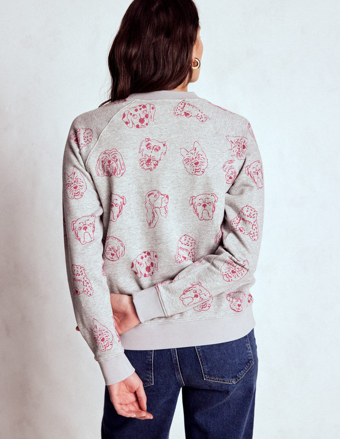 Rosa Printed Sweatshirt Grey and Pink Yarrow, Dogs