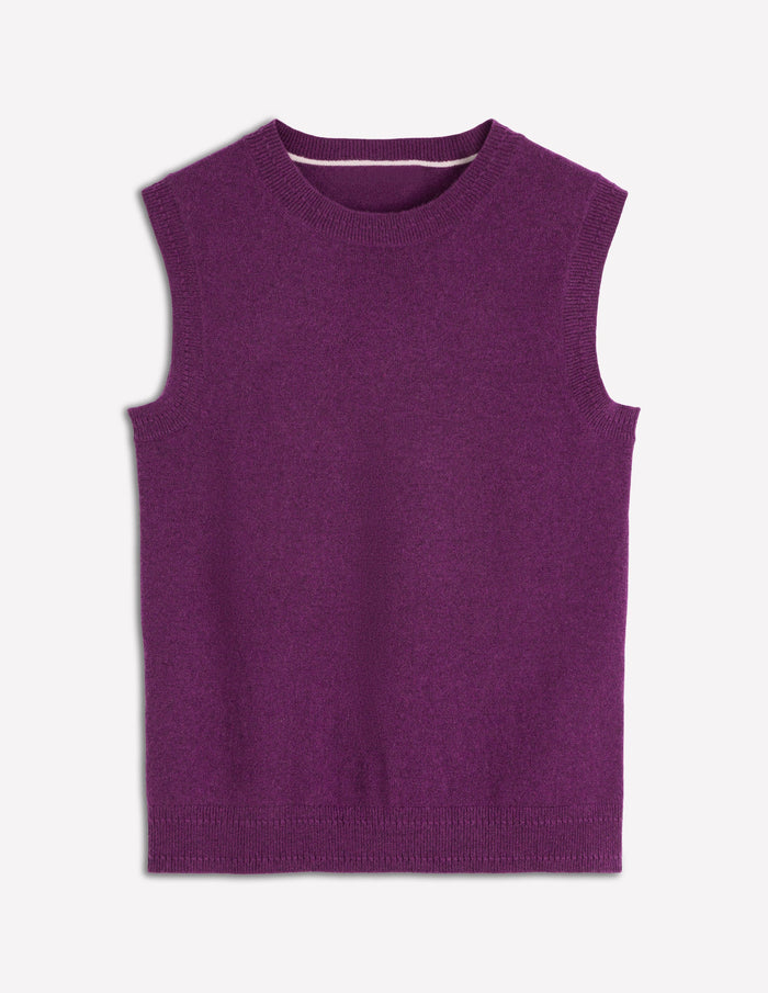 Eva Cashmere Vest Plum Melange