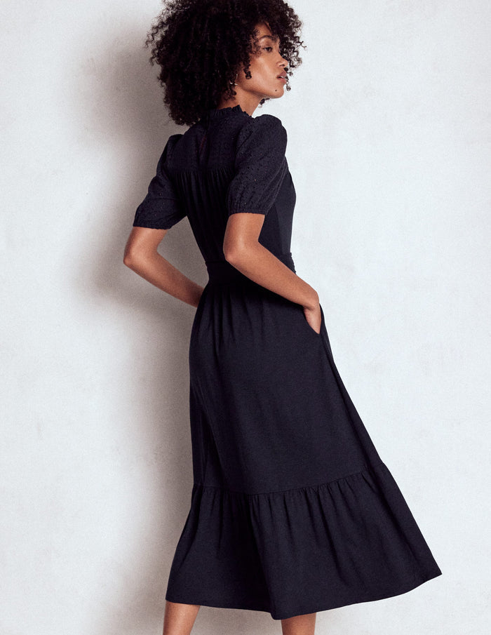 Lorelei Broderie Jersey Dress Navy