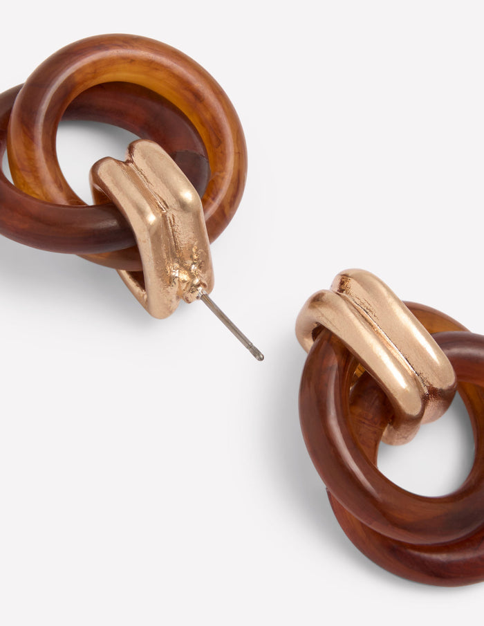 Double Twist Earrings Brown Tort