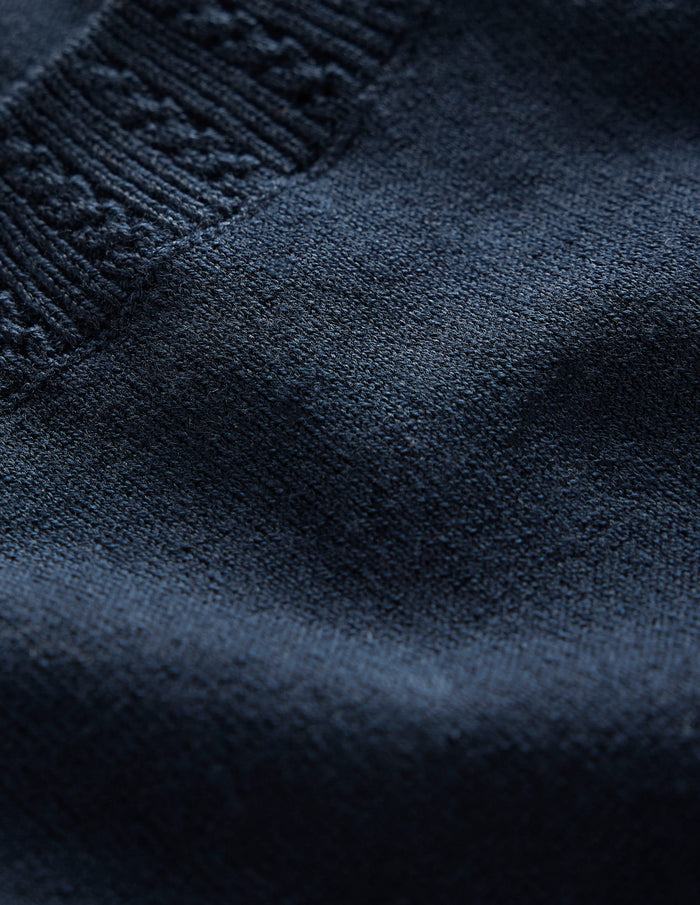 Emilia Cotton Crew Neck Vest Navy