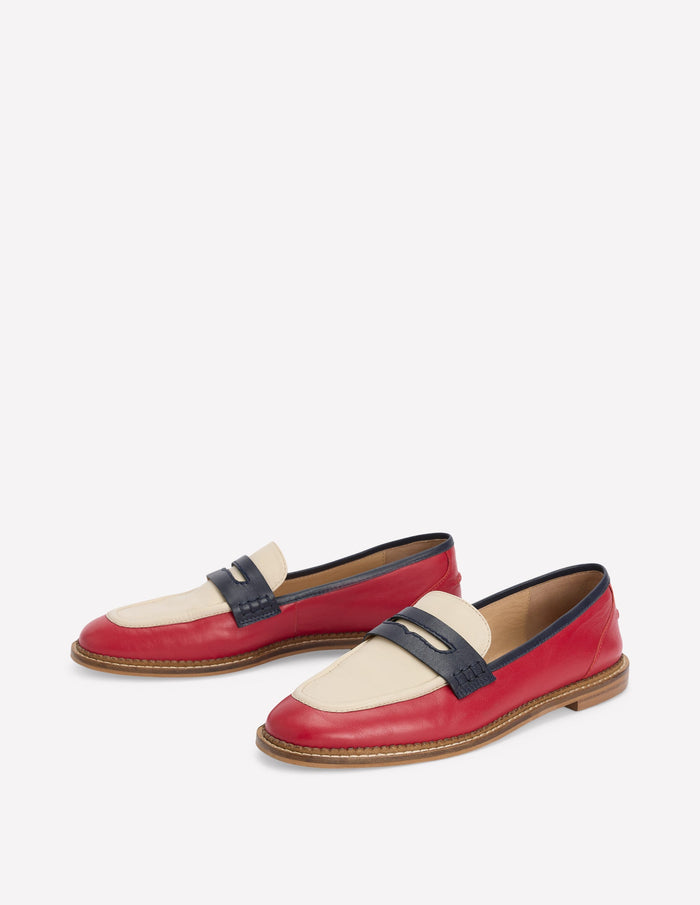Nya Penny Loafers Pillarbox Red/Navy