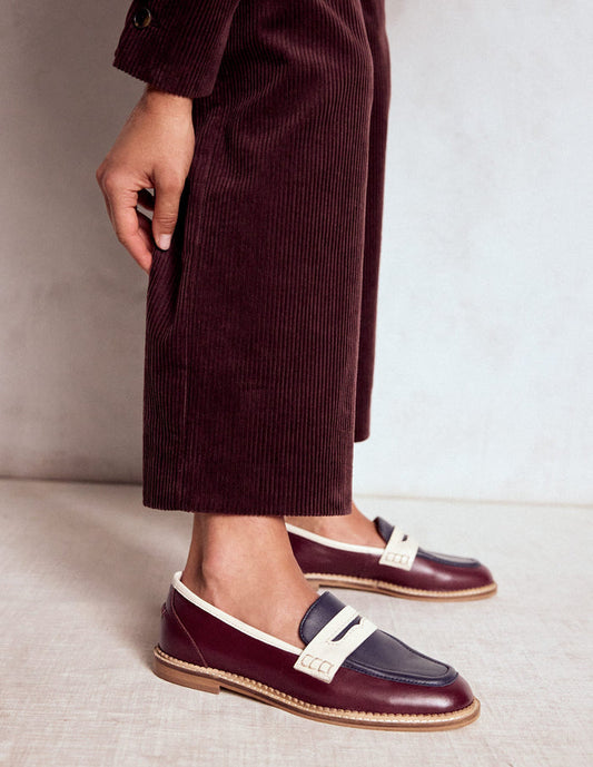Nya Penny Loafers Oxblood/Navy