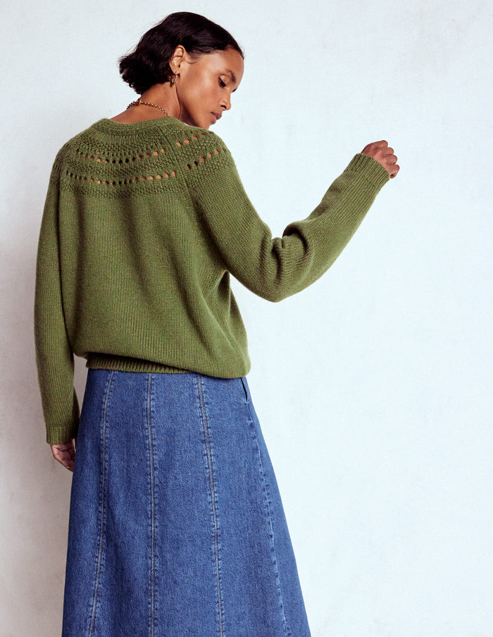 Fluffy Chunky Sweater Woodland Green