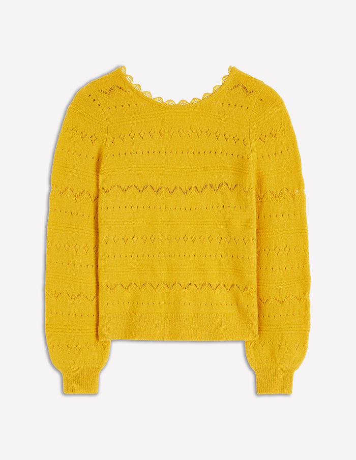 Leticia Lace Trim Sweater Golden Rye
