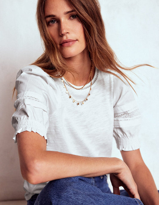 Lottie Puff Sleeve Top White