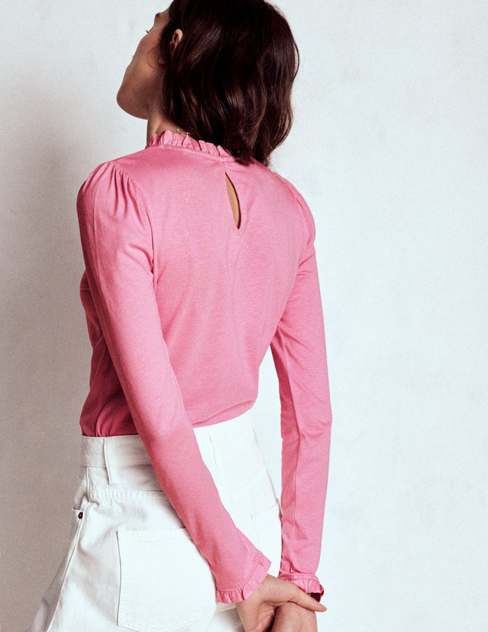 Supersoft Frill Detail Top Formica Pink