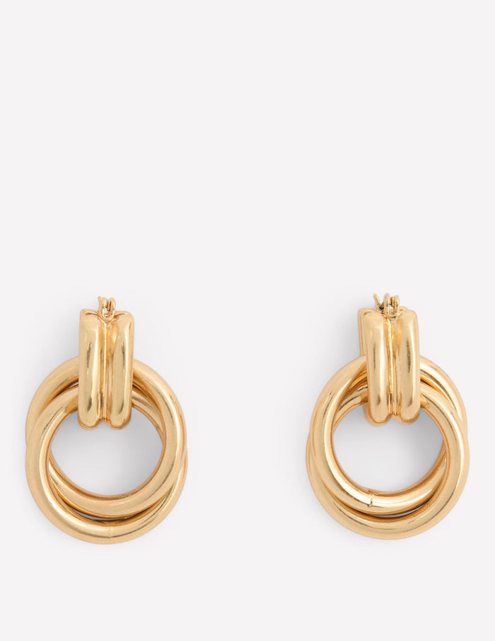Double Twist Earrings Gold Colour