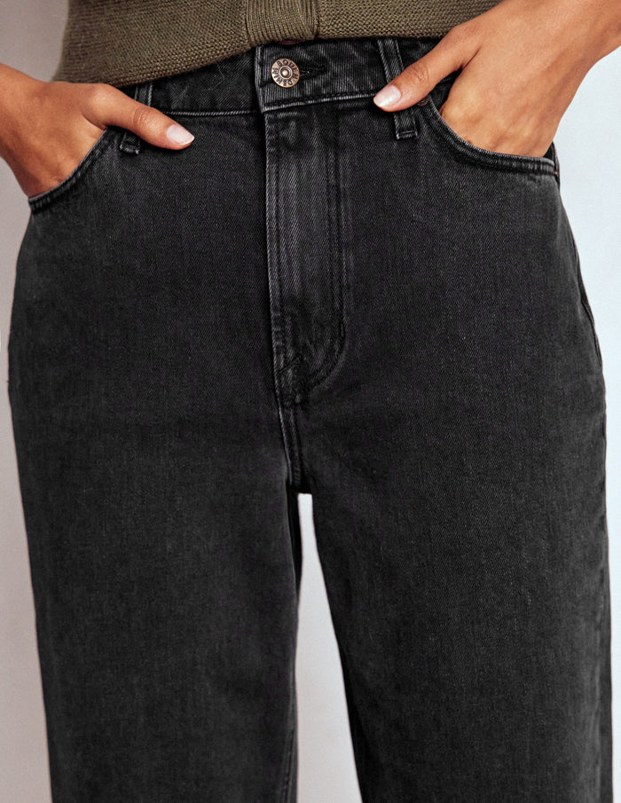 Mid Rise Stretch Jeans Washed Black