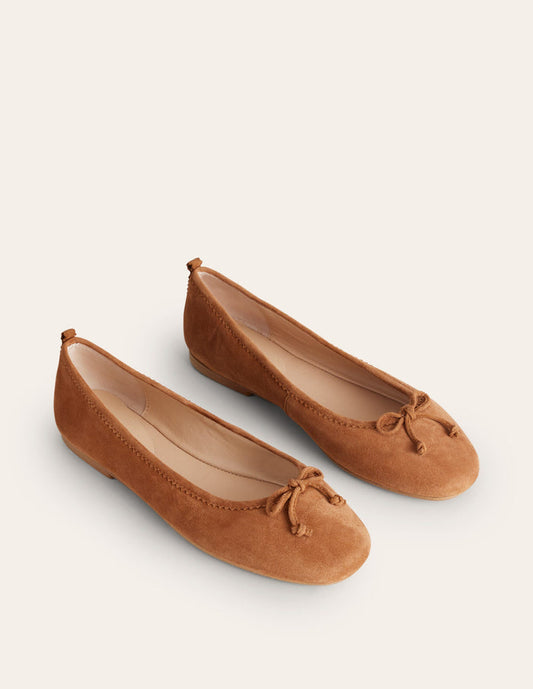 Kitty Flexi Sole Ballet Flats Ginger Snap Suede