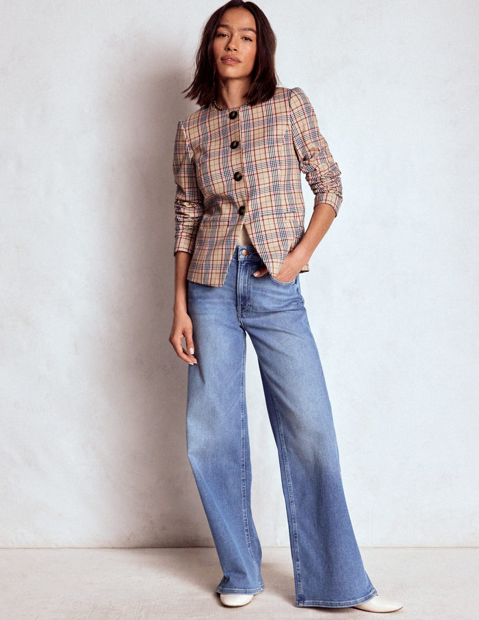 Hampstead Check Blazer Brown, Pink & Navy Check