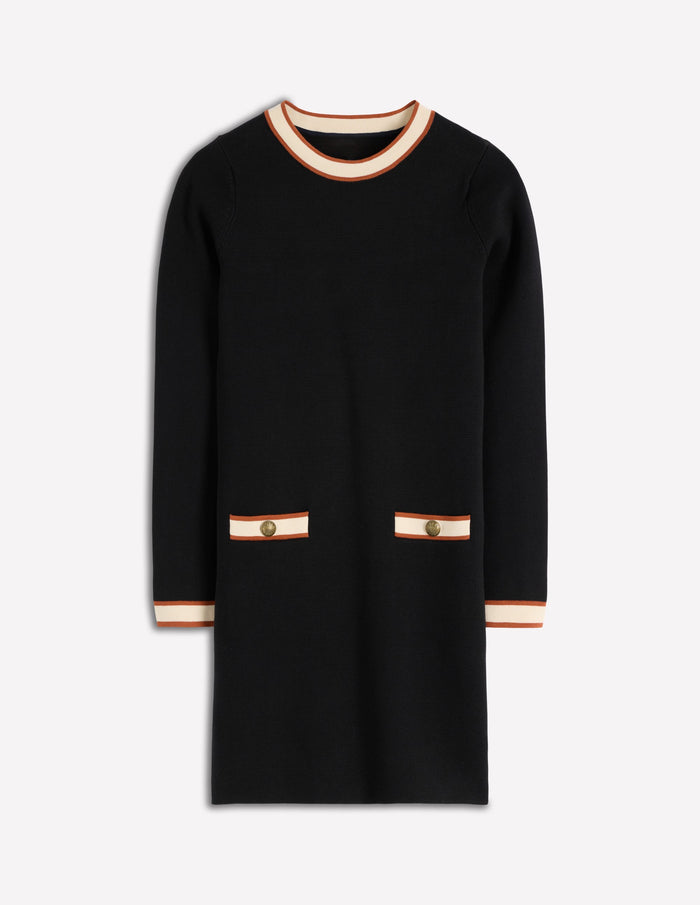 Holly Knitted Shift Dress Black