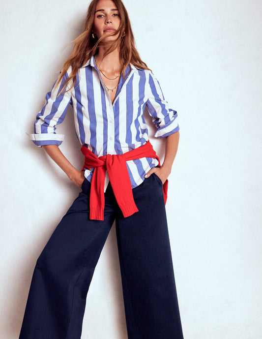 Pull-on Cropped Pants Navy