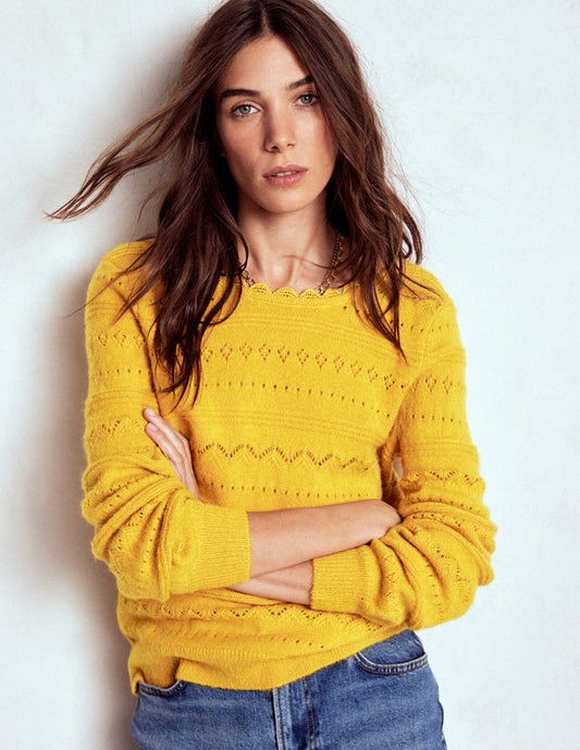 Leticia Lace Trim Sweater Golden Rye