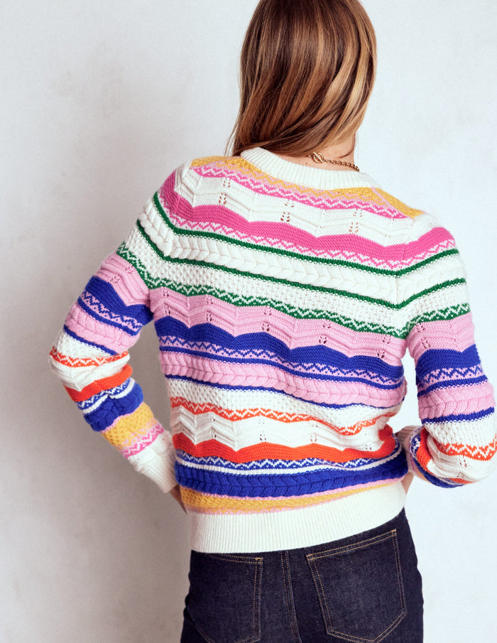 Textured Fair Isle Sweater Multi