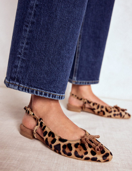 Easy Slingback Flats Classic Leopard