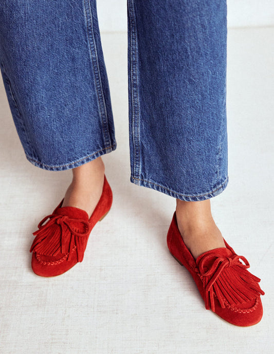 Soft Tassel Deck Shoes Post Box Red