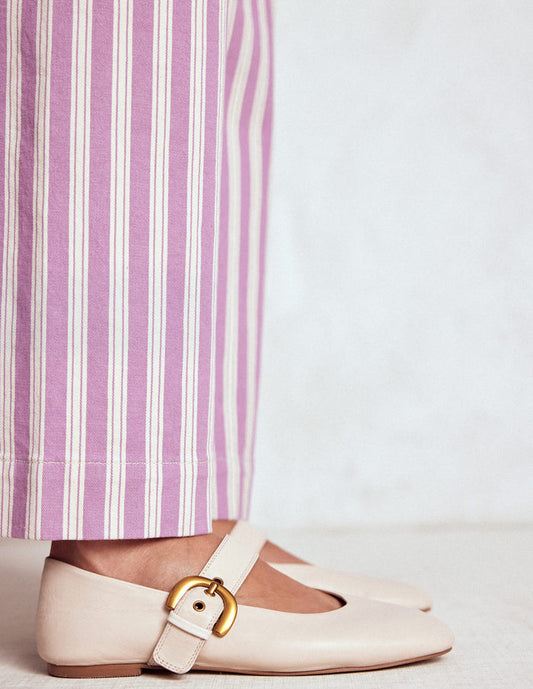Kylie Flat Buckle Mary Jane Ecru