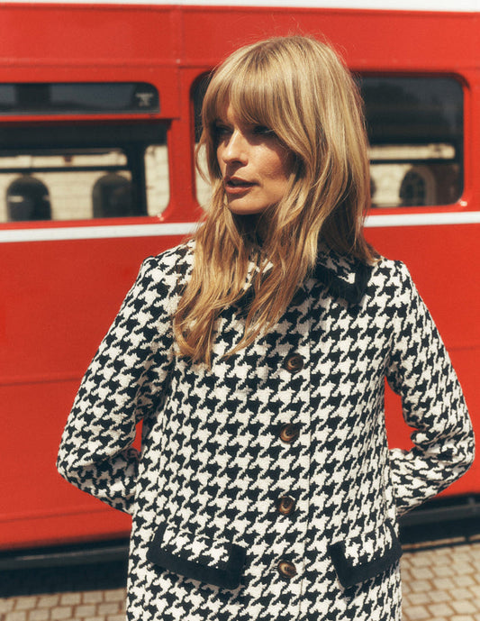 Edinburgh Swing Coat Black Dogstooth