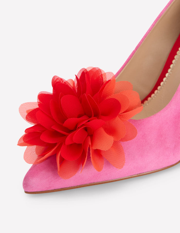 Flower Point Heels Hot Pink