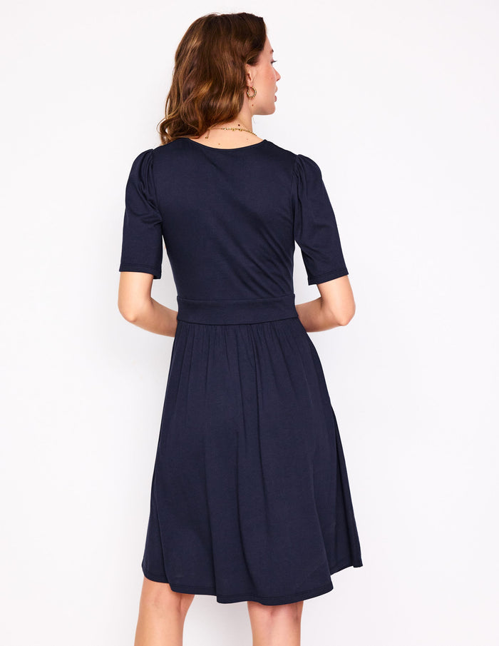 Louisa Short Jersey Dress Navy