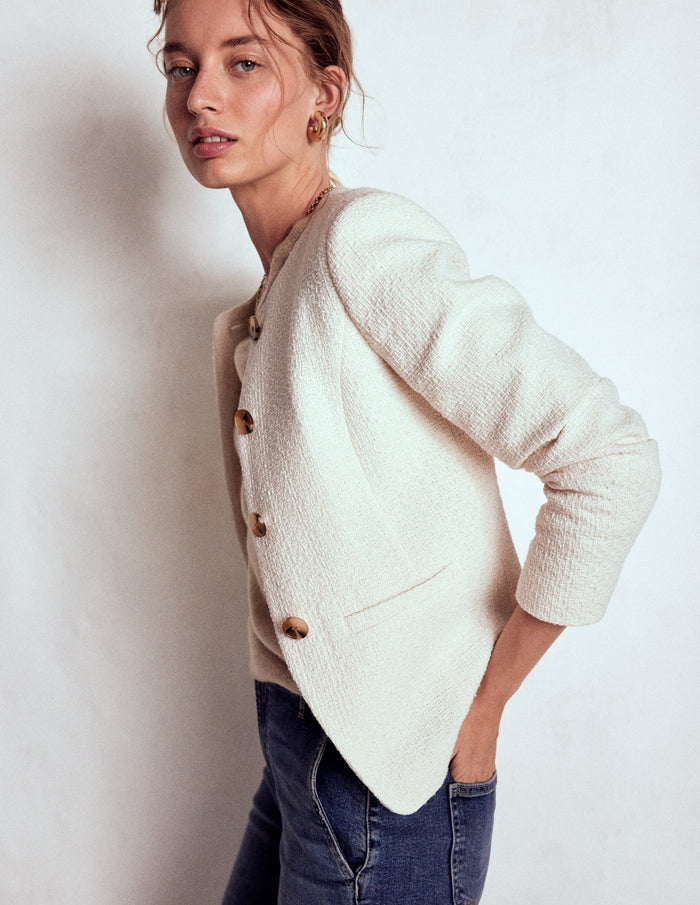 Hampstead Textured Blazer Cream Texture