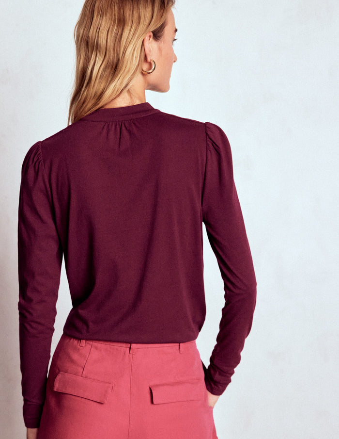 Tie Neck Supersoft Top Deep Wisteria