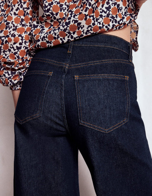 High Rise Wide Leg Jeans Indigo Rinse