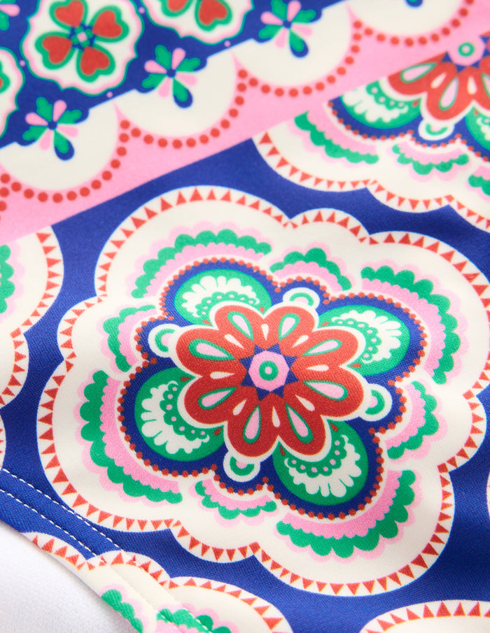 Porto Bikini Bottoms Bright Blue, Botanic Blush