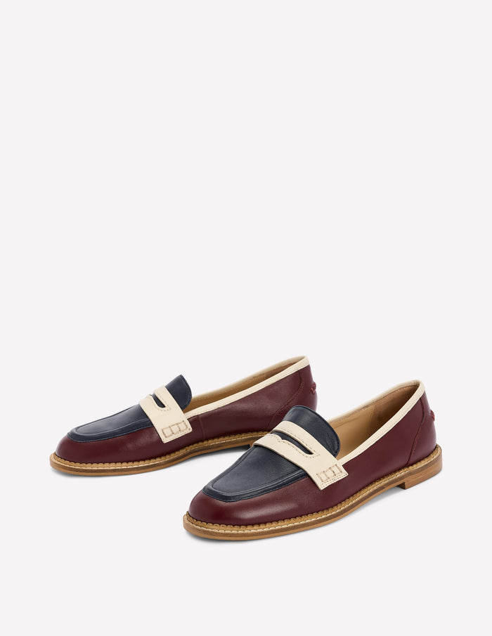 Nya Penny Loafers Oxblood/Navy