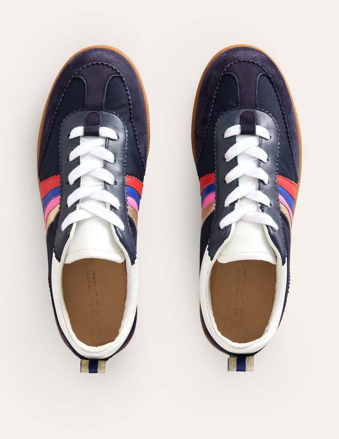 Erin Retro Tennis Trainers Navy/Rainbow