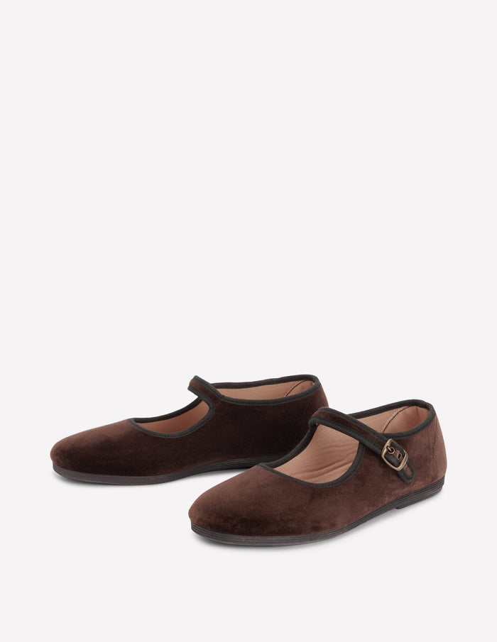 Flexi Mary Jane Chocolate Velvet