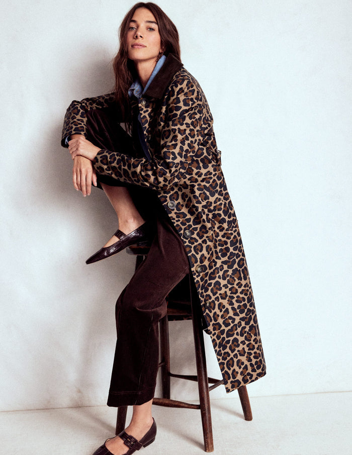 Lancaster Belted Mac Leopard