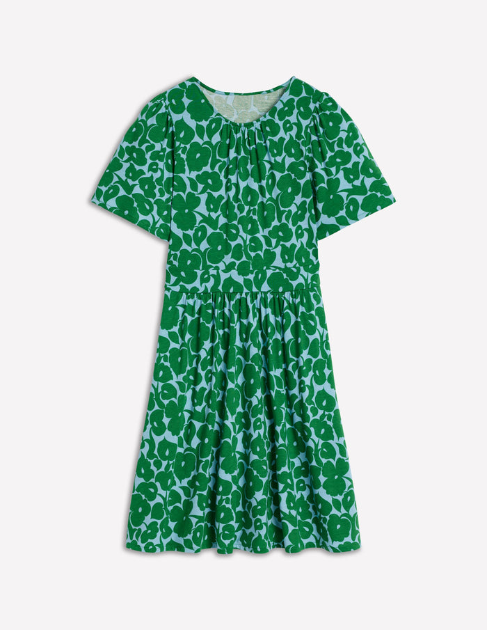 Louisa Short Jersey Dress Highland Green, Leafy Grove
