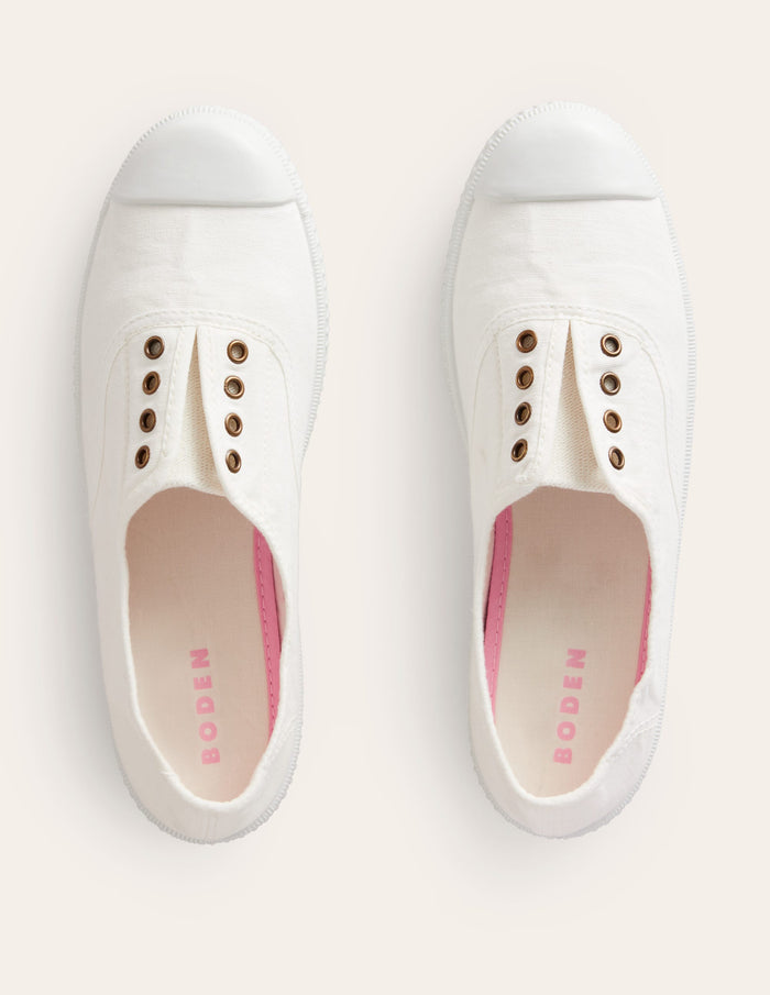 Laceless Canvas Plimsoll Ivory