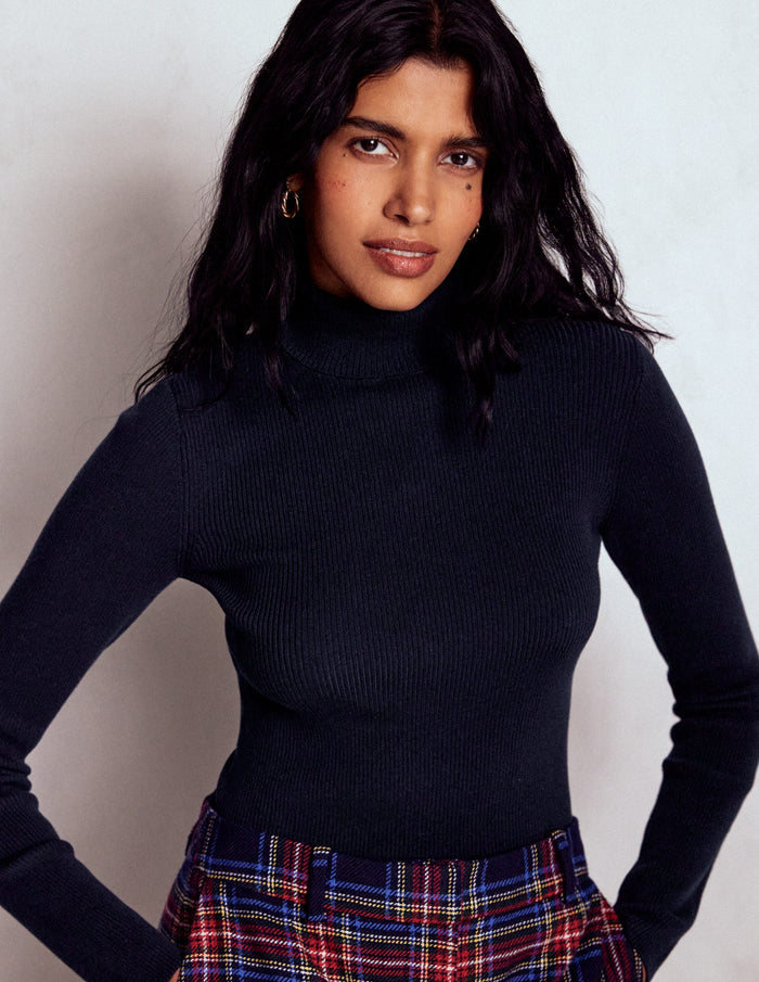 Emilia Roll Neck Sweater Navy