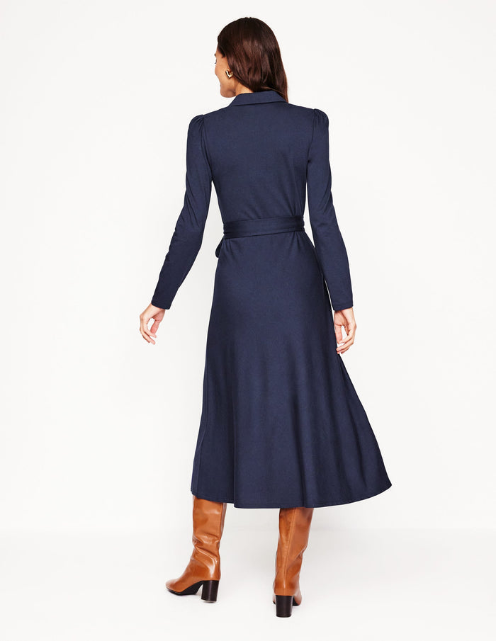 Imogen Collared Jersey Dress Navy