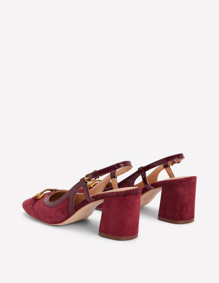 Iris Snaffle Slingback Heels Oxblood