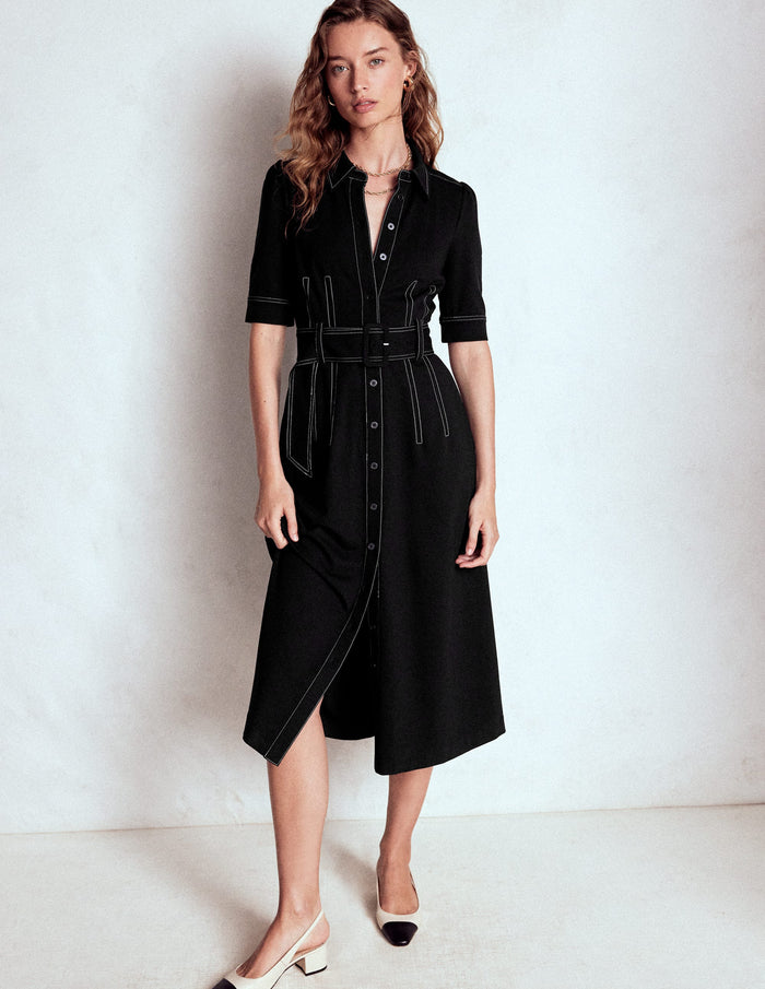 Anita Ponte Shirt Dress Black